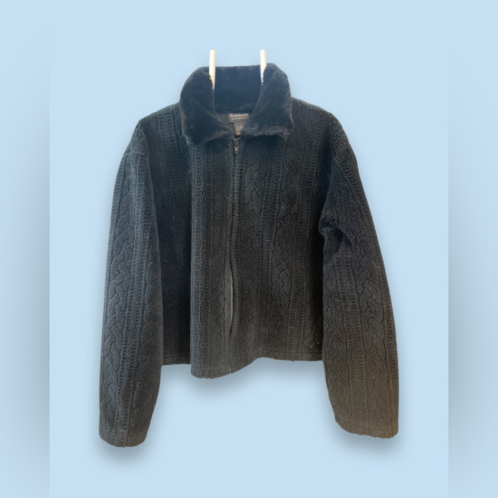Womens vintage fleece zip sweater - made in CANADA - size L🌟🖤